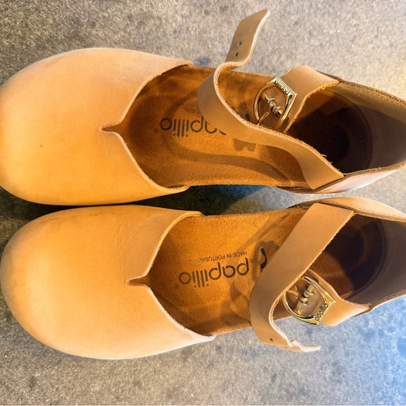 Papillo/Birkenstock Suede "Sand" Mary Janes, Cork Wedge Heels, Size 36. EUC. - Picture 2 of 7